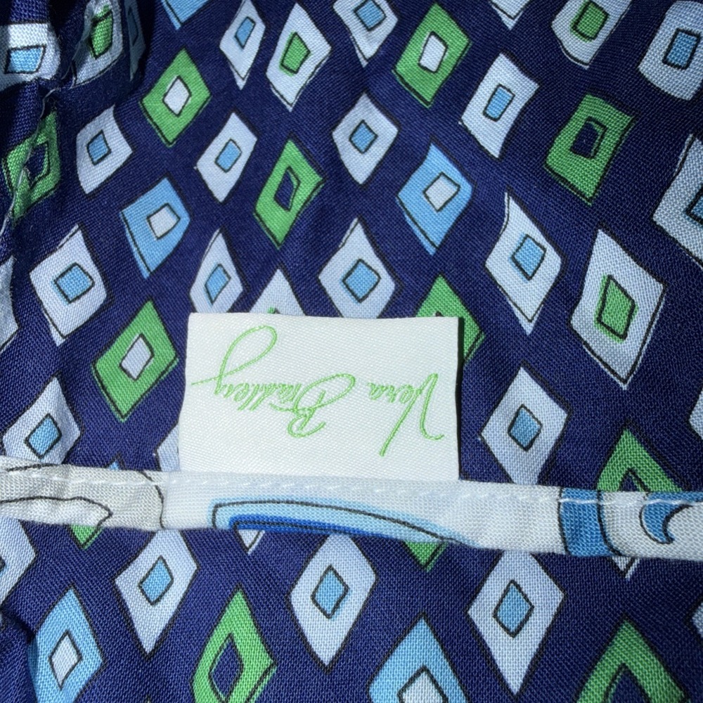 Vera Bradley‎ Quilted Medium Shoulder Bag Purse Mediterranean Blue White Floral - Picture 11 of 14
